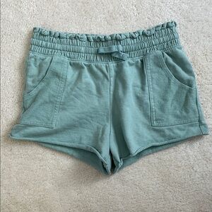 OshKosh B'gosh UEC Girls Sz 10 Green Shorts Cotton elastic waist 2’ inseam